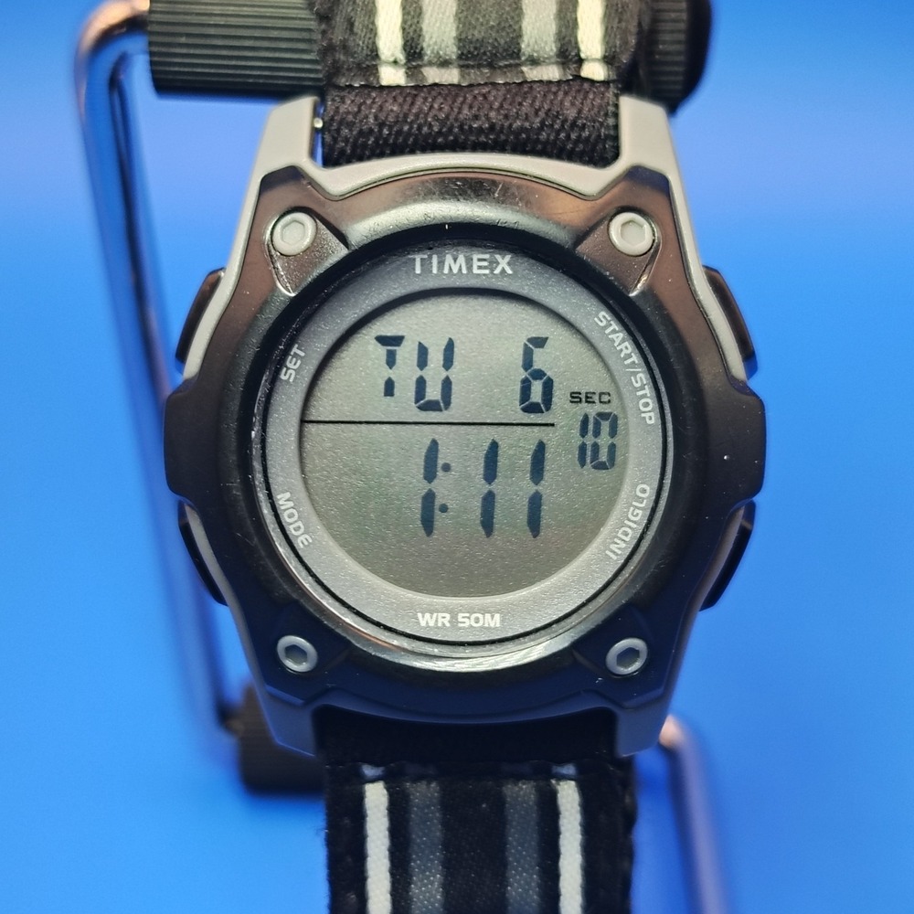 Vintage 1996 Timex Indiglo Sport 33mm Unisex Quartz Watch Fully Restored New Bat
